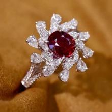14k Gold 1.94 Ctw Natural Ruby & Diamond Ring