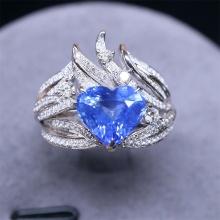 14k Gold 2.53 Ctw Natural Sapphire & Diamond Ring