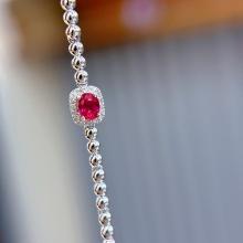 14k Gold 0.3 Ct Natural Ruby & Diamond Bracelet