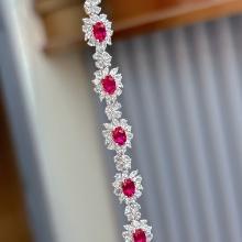 14k Gold 4.16 Ct Natural Ruby & Diamond & Sapphire Bracelet