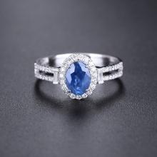 14k Gold 1.24 Ctw Natural Sapphire & Diamond Ring