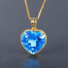 14k Gold 8.45 Ct Natural Topaz Pendant( Without Chain )