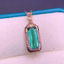 14k Gold 1.8 Ct Natural Tourmaline & Diamond Pendant( Without Chain )