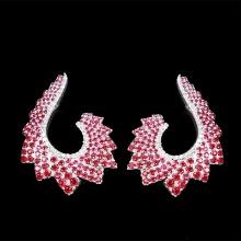 14k Gold 2.70 Ctw Vivid Red Natural Ruby & Diamond Earrings