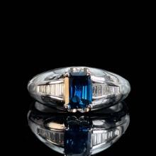 14k Gold 1.41 Ctw Natural Sapphire & Diamond Ring
