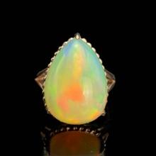14k Gold 9.40 Ct Natural Opal Ring