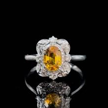 14k Gold 1.15 Ctw Natural Sapphire & Diamond Ring