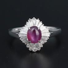 14k Gold 1.98 Ctw Natural Star Ruby & Diamond Ring