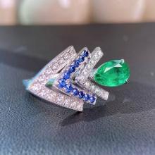 14k Gold 2.27 Ctw Natural Emerald & Diamond Ring