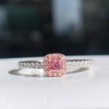 14k Gold 0.32 Ctw Natural Pink Diamond & Diamond Ring