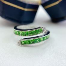 14k Gold 1.80 Ct Natural Tsavorite & Diamond Ring