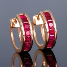 14k Gold 1.2 Ct Natural Ruby Earrings