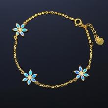 14k Gold 0.57 Ctw Natural Opal & Diamond Bracelet
