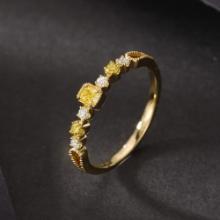 14k Gold 0.25 Ctw Natural Yellow Diamond & Diamond Ring