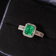 14k Gold 1.25 Ct Natural Emerald & Diamond Ring