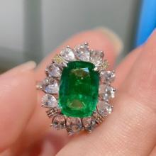 14k Gold 3.17 Ctw Natural Emerald & Diamond Ring