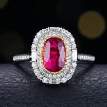 14k Gold 1.03 Ct Vivid Red Natural Ruby & Diamond Ring/pendant( Without Chain )