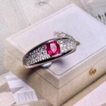 14k Gold 1.16 Ctw Vivid Red Natural Ruby & Diamond Ring