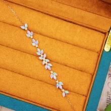 14k Gold 2.30 Ctw Natural Opal & Diamond Bracelet