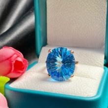 14k Gold 19.4 Ct Natural Topaz Ring