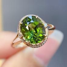 14k Gold 3 Ct Natural Tourmaline & Diamond Ring
