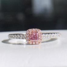 14k Gold 0.32 Ctw Natural Pink Diamond & Diamond Ring
