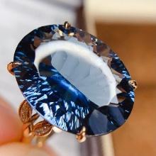 14k Gold 14 Ct Natural Topaz & Diamond Ring