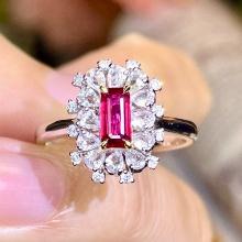 14k Gold 0.77 Ctw Natural Ruby & Diamond Ring