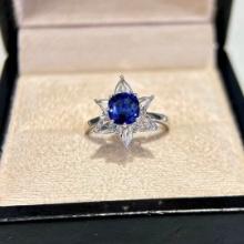 14k Gold 3.33 Ctw Natural Sapphire & Sapphire Ring