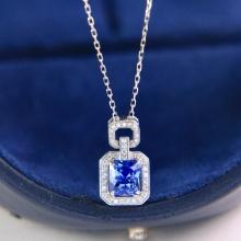 14k Gold 1.22 Ctw Natural Sapphire & Diamond Pendant( Without Chain )