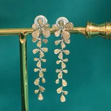 14k Gold 0.4 Ct Natural Yellow Diamond Earrings