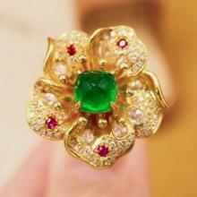 14k Gold 1.56 Ctw Natural Emerald & Diamond Ring/pendant