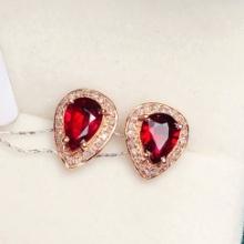 14k Gold 2 Ct Natural Tourmaline & Diamond Earrings