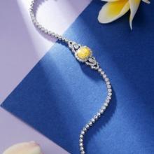 14k Gold 3.39 Ctw Natural Yellow Diamond & Diamond Bracelet