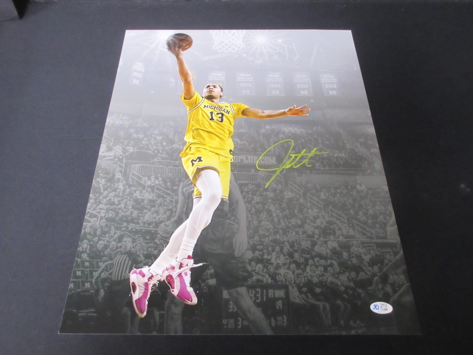Jett Howard Signed Michigan 16x20 Photo W/FSG Coa