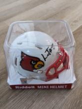 Lamar Jackson Signed Louisville Mini Helmet with coa