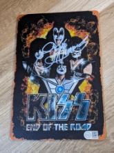 Gene Simmons autographed metal kiss sign with coa