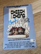 Cheech and Chong signed metal sign with coa