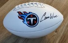 Cam Ward signed football with coa
