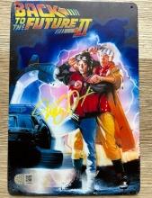 Michael J Fox Signed Back To The Future Metal Movie Sign With COA