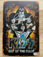 Gene Simmons Signed End of The Road Kiss Metal Sign With COA