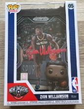 Zion Williamson Signed Trading Card Funko PoP With COA