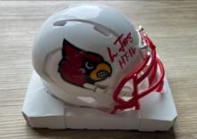 Lamar Jackson Signed Louisville Cardinals Mini Helmet With COA