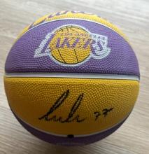 Luka Doncic Signed Mini Lakers Logo Basketball With COA