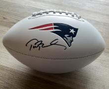 Tom Brady Signed Patriots Logo Football With COA