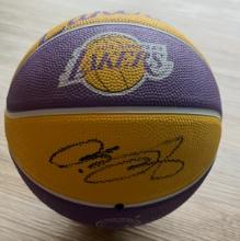 LeBron James Signed Mini Lakers Logo Basketball With COA