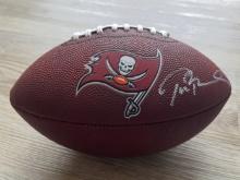 Tom Brady Signed Tampa Bay Buccaneers Logo Football With COA
