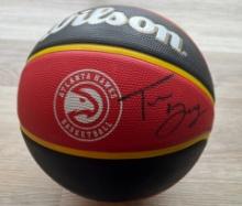 Trae Young Signed Atlanta Hawks Logo Basketball With COA