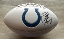 Peyton Manning Signed Colts logo Football With COA
