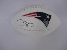 TOM BRADY SIGNED PATRIOTS LOGO FOOTBALL COA